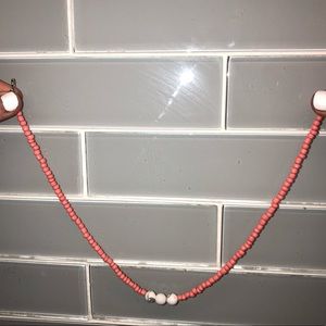 handmade coral seed bead chocker/necklace